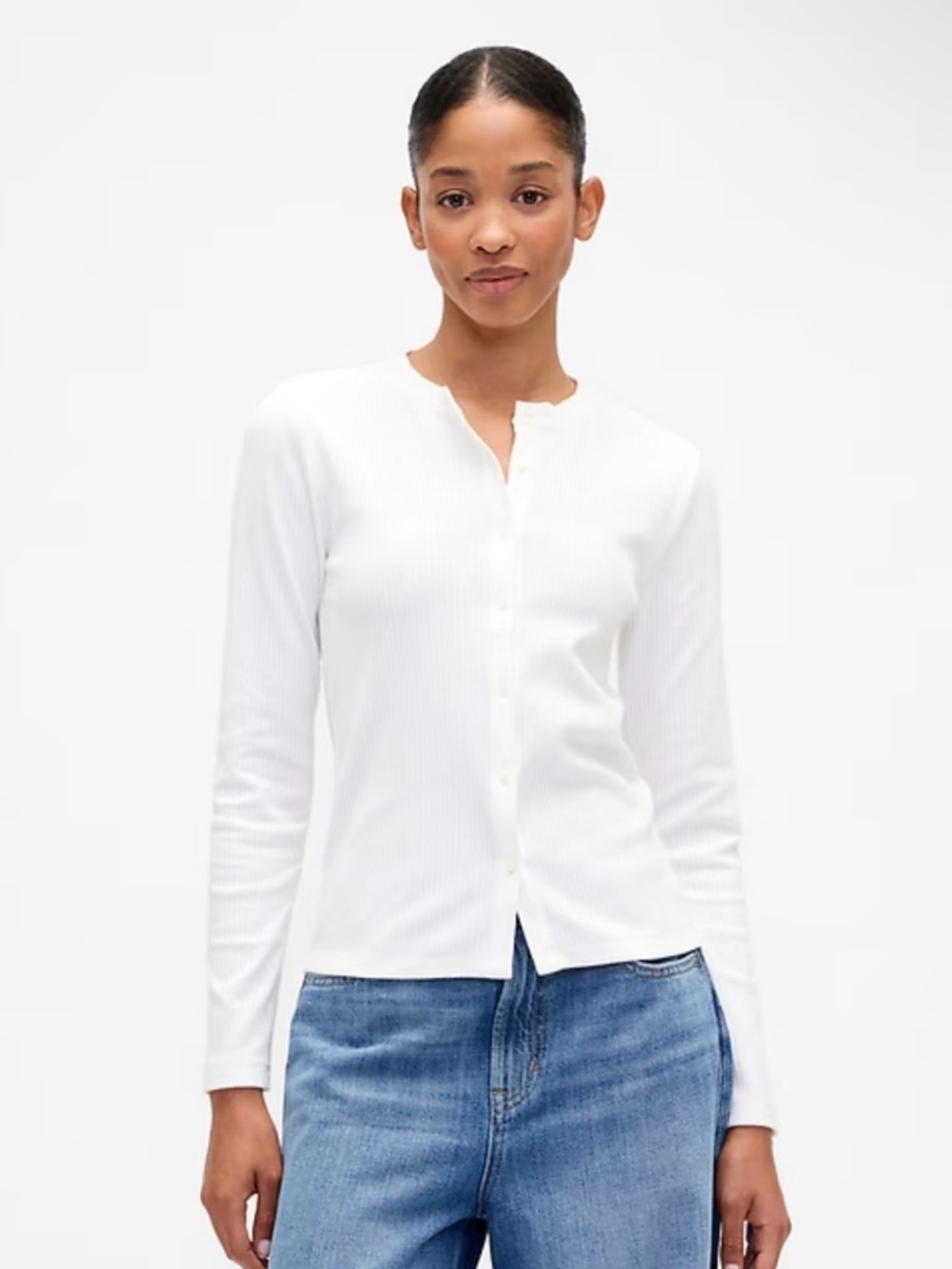 Gap Ribbed Button Front Shirt